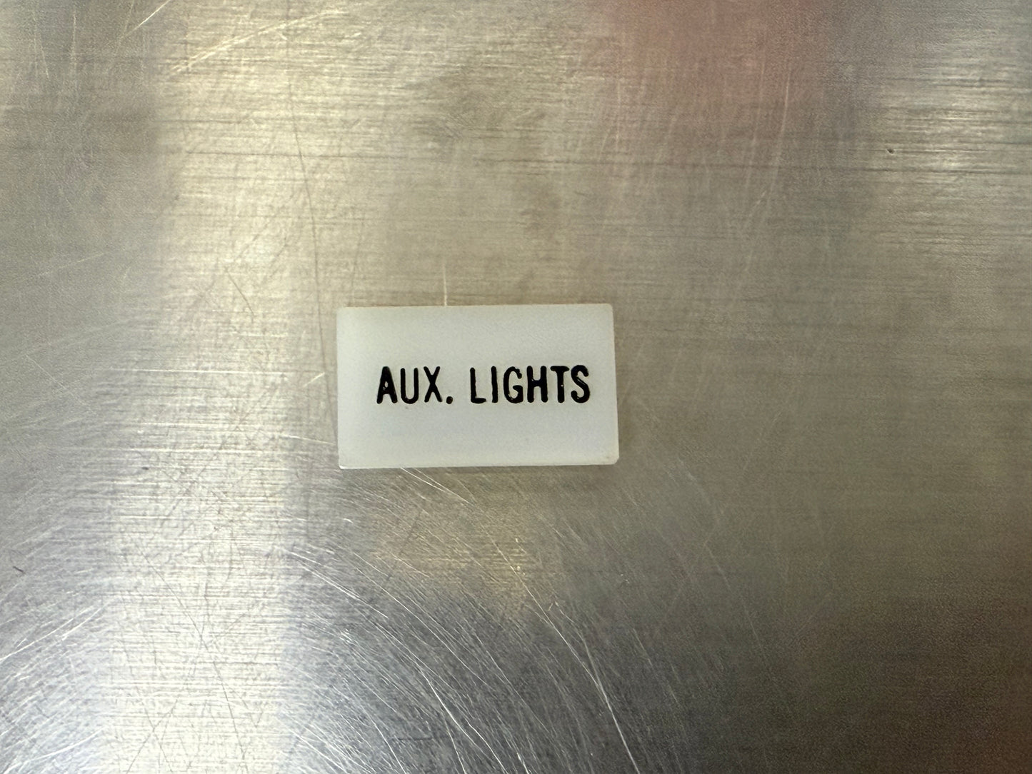 Insert, 'AUX. LIGHTS', White, Switch Label Window, Transportation Safety, S220-5500