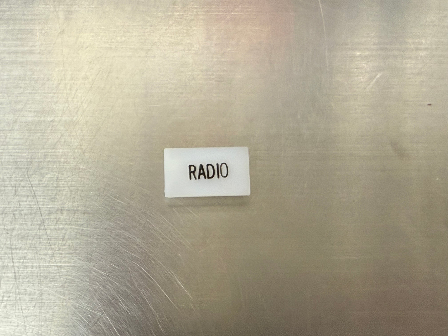 Insert, 'RADIO', White, Switch Label Window, Transportation Safety