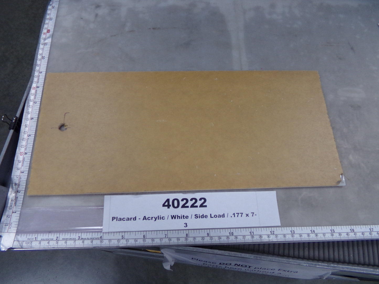 Placard, Acrylic, White, Side Load, 7-3/16"H x 16"L, Fabricated