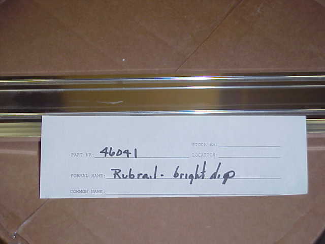 Rub Rail, Custom Extrusion, Bright Dip, Anodized Aluminum, 8.75' Long