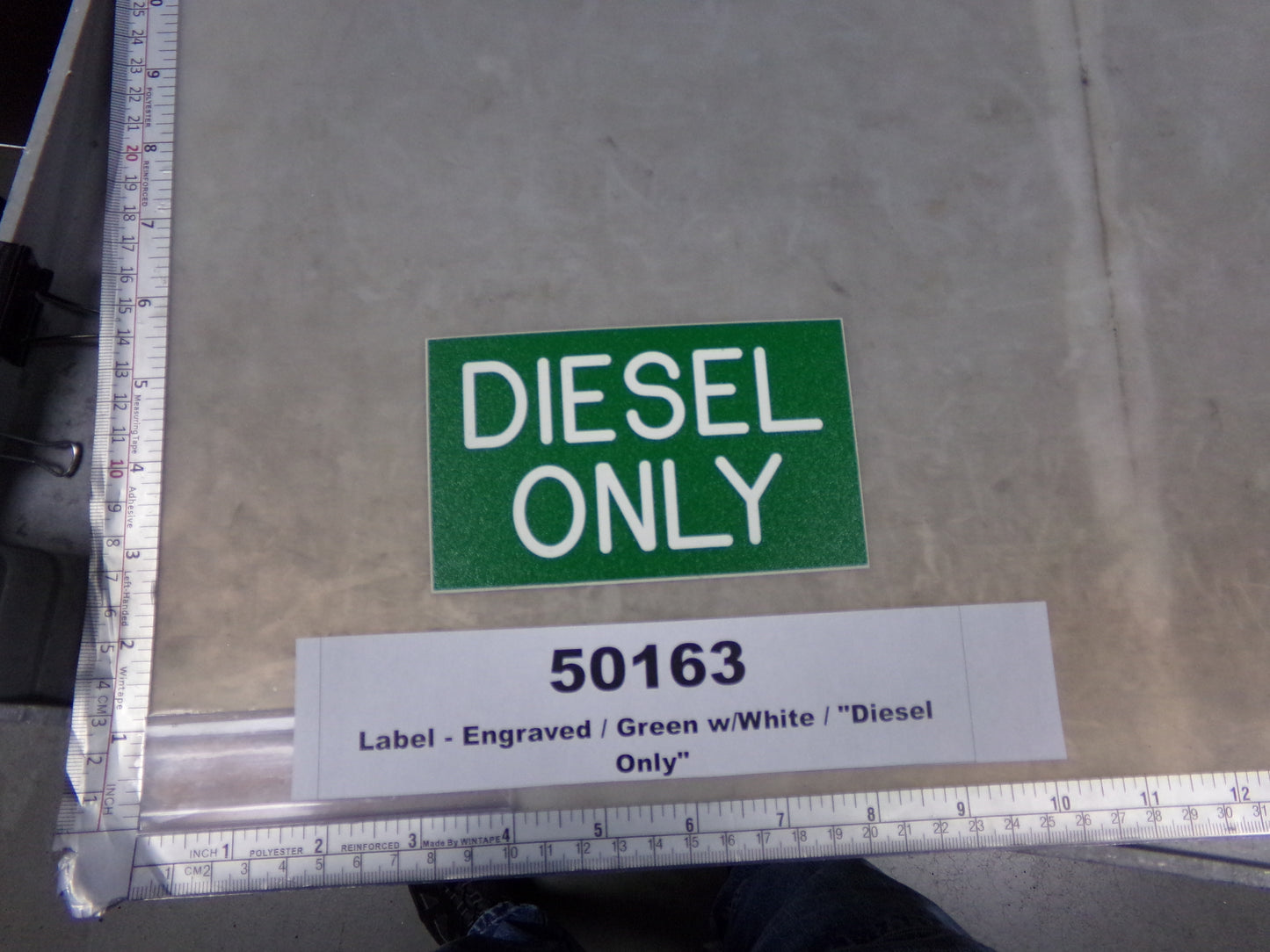 Label, Laminated, 'DIESEL ONLY', Green and White, Awards West