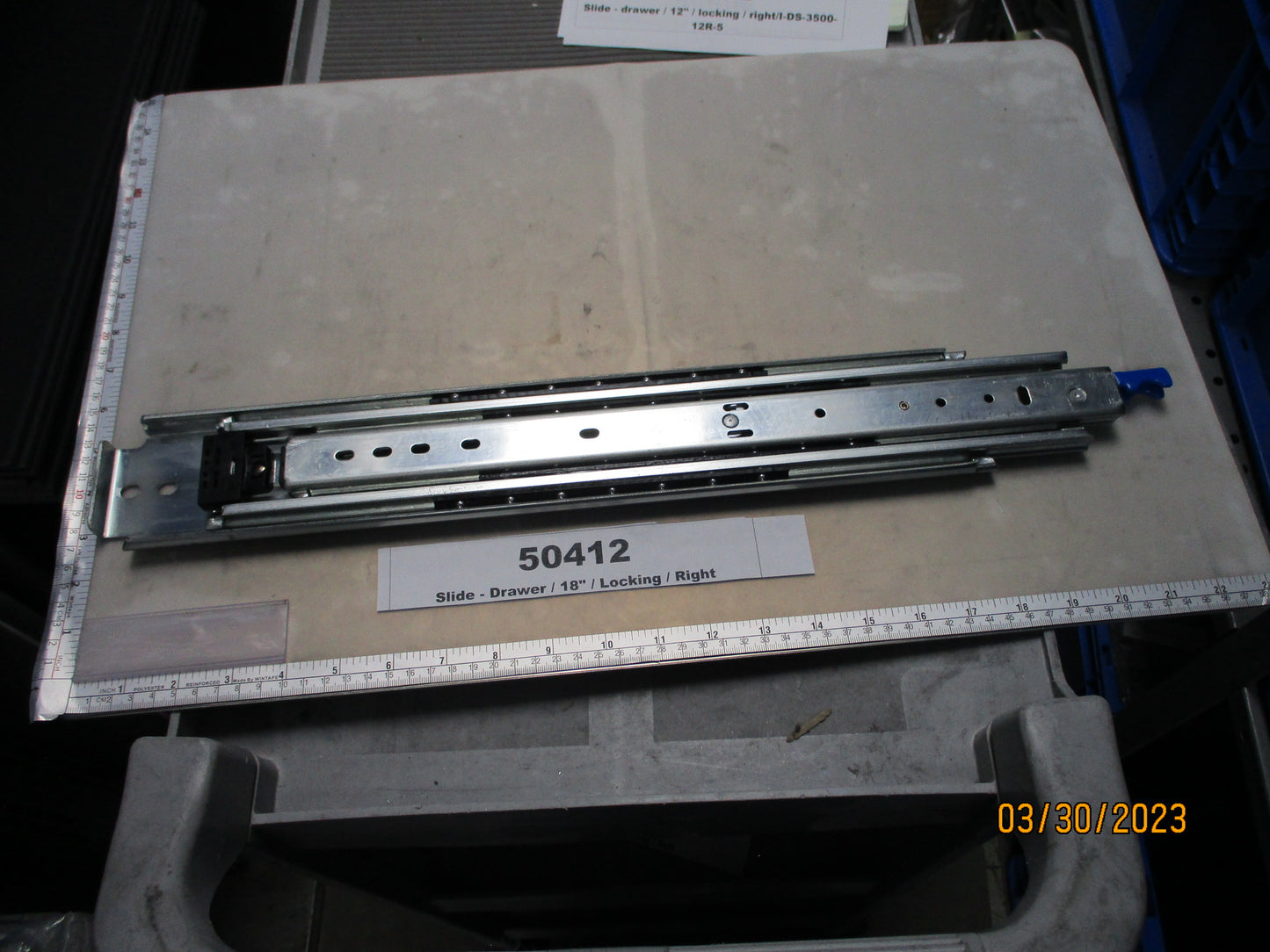 Slide, Drawer, 18", Locking, Ryadon Inc., IDS-3500-18R-5