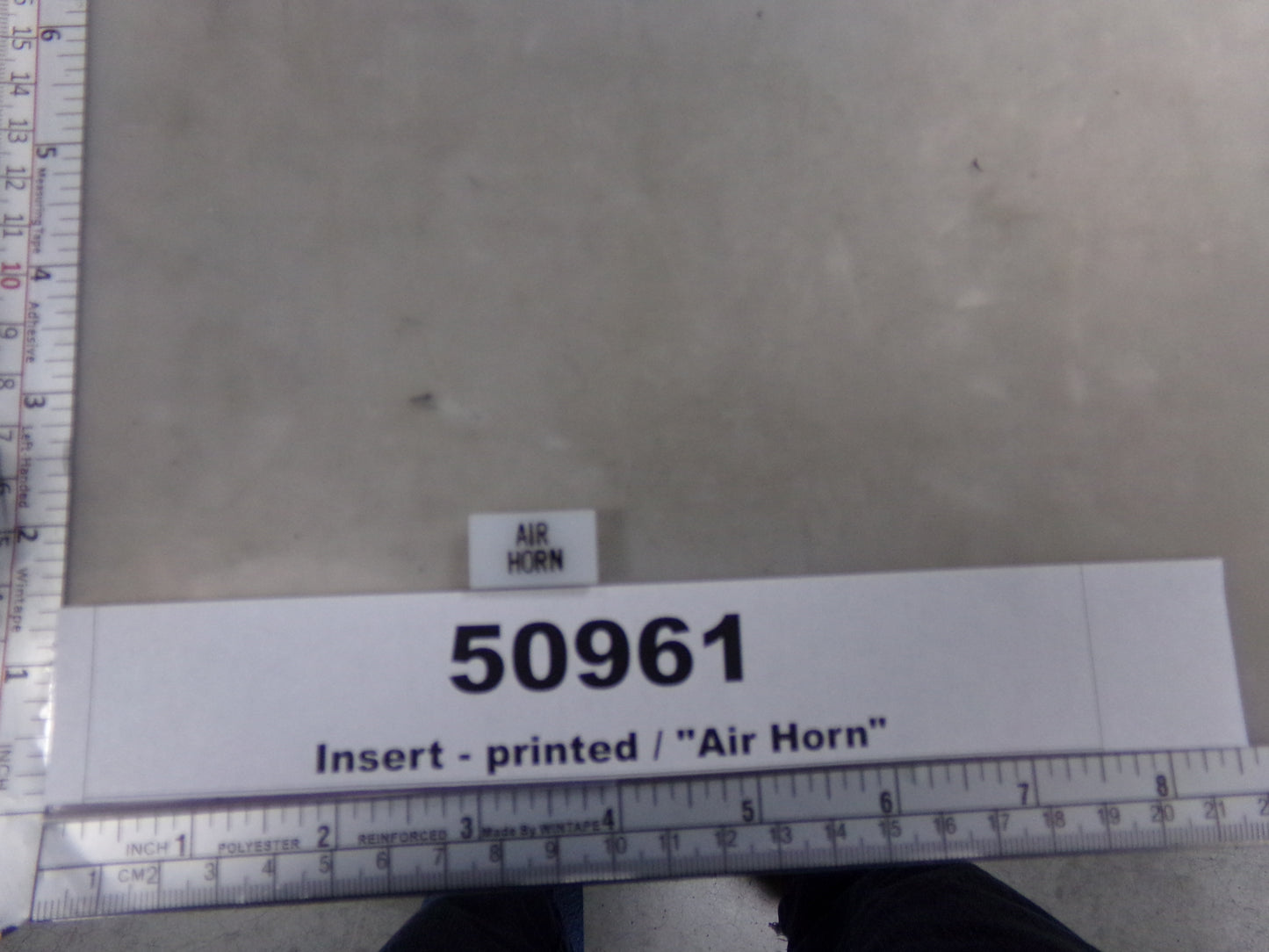 Insert, 'AIR HORN', White, Switch Label Window, Transportation Safety, S220-5500