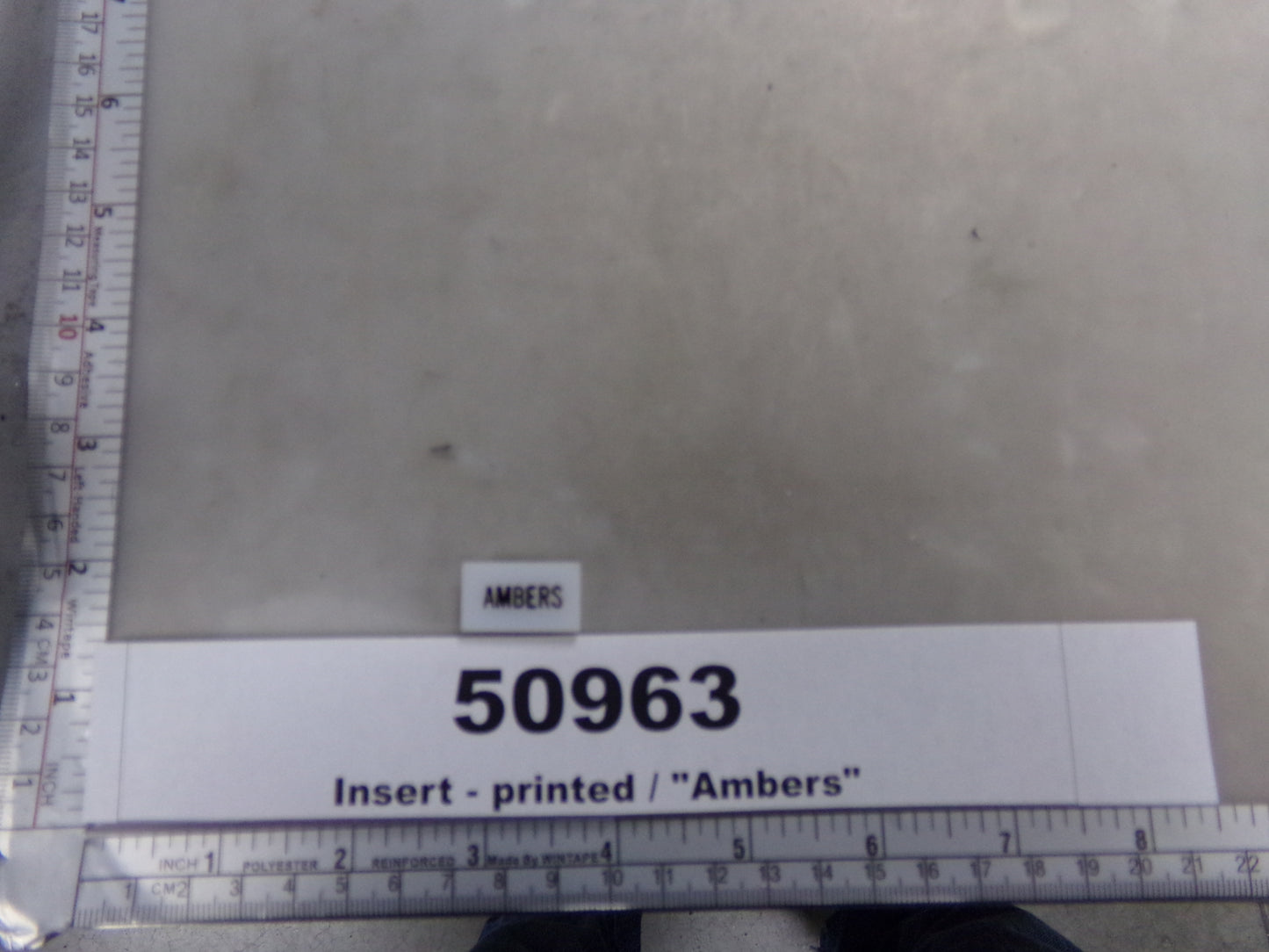 Insert, 'AMBERS', White, Switch Label Window, Transportation Safety, S220-5500