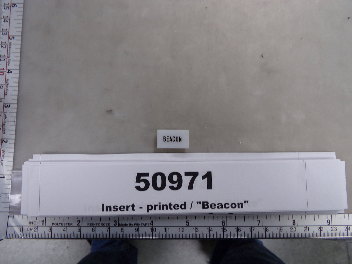 Insert, 'BEACON', White, Switch Label Window, Transportaion Safety