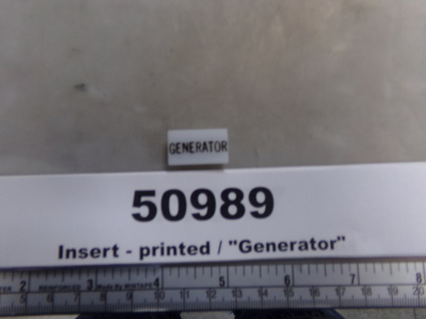 Insert, 'GENERATOR', White, Switch Label Window, Transportation Safety
