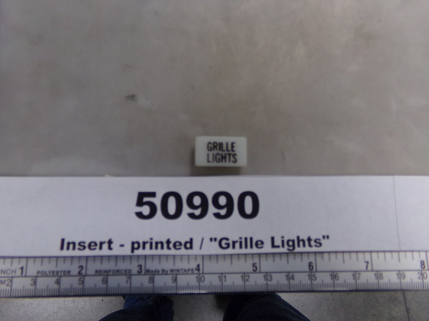 Insert, 'GRILLE LIGHTS', White, Switch Label Window, Transportation Safety, LV1019