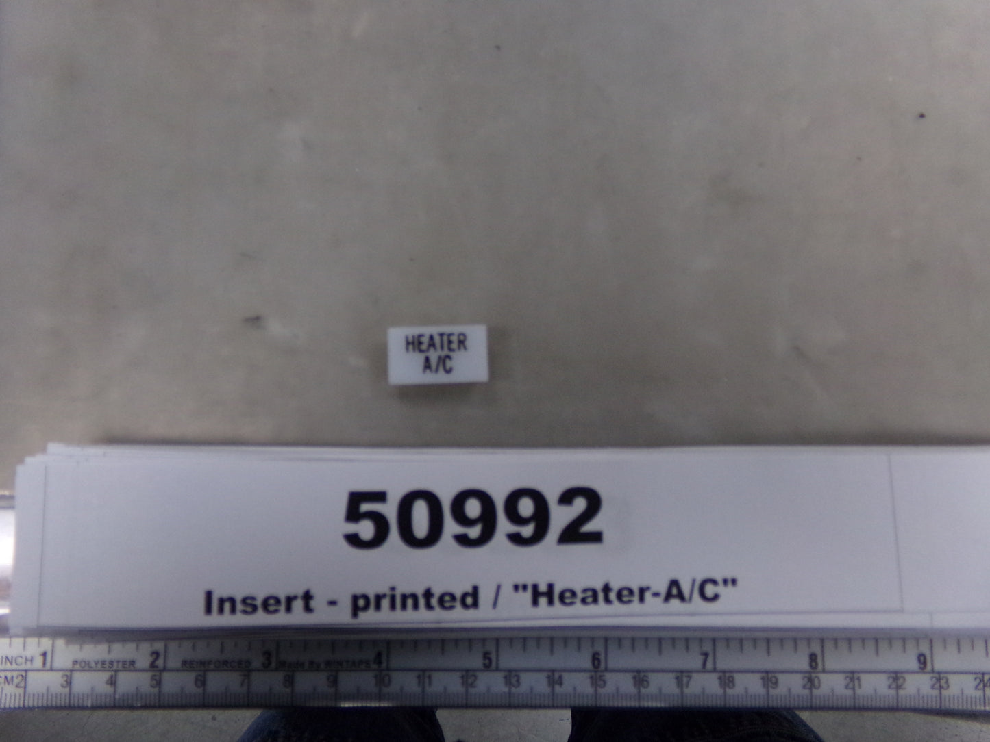 Insert, 'HEATER A/C', White, Switch Label Window, Transportation Safety, S220-5500