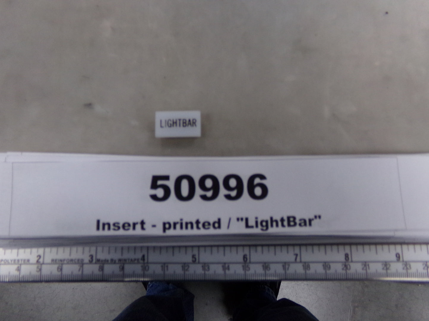 Insert, 'LIGHT BAR', White, Switch Label Window, Riverside Manufacturing, S220-5500