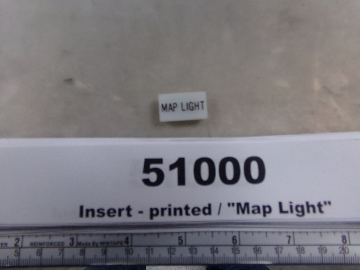 Insert, 'MAP LIGHT', White, Switch Label Window, Transportation Safety