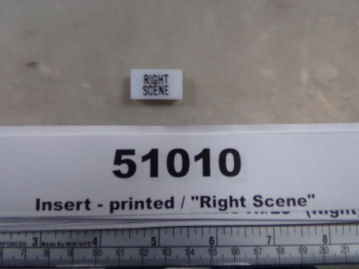 Insert, 'RIGHT SCENE', White, Switch Label Window, Transportation Safety, S2200-5500