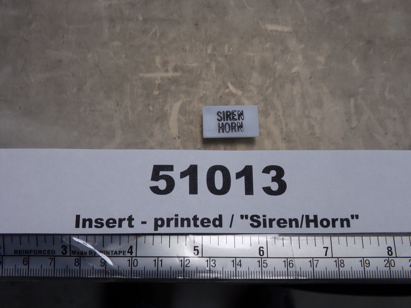 Insert, 'SIREN/HORN', White, Switch Label Window, Transportation Safety, S220-5500