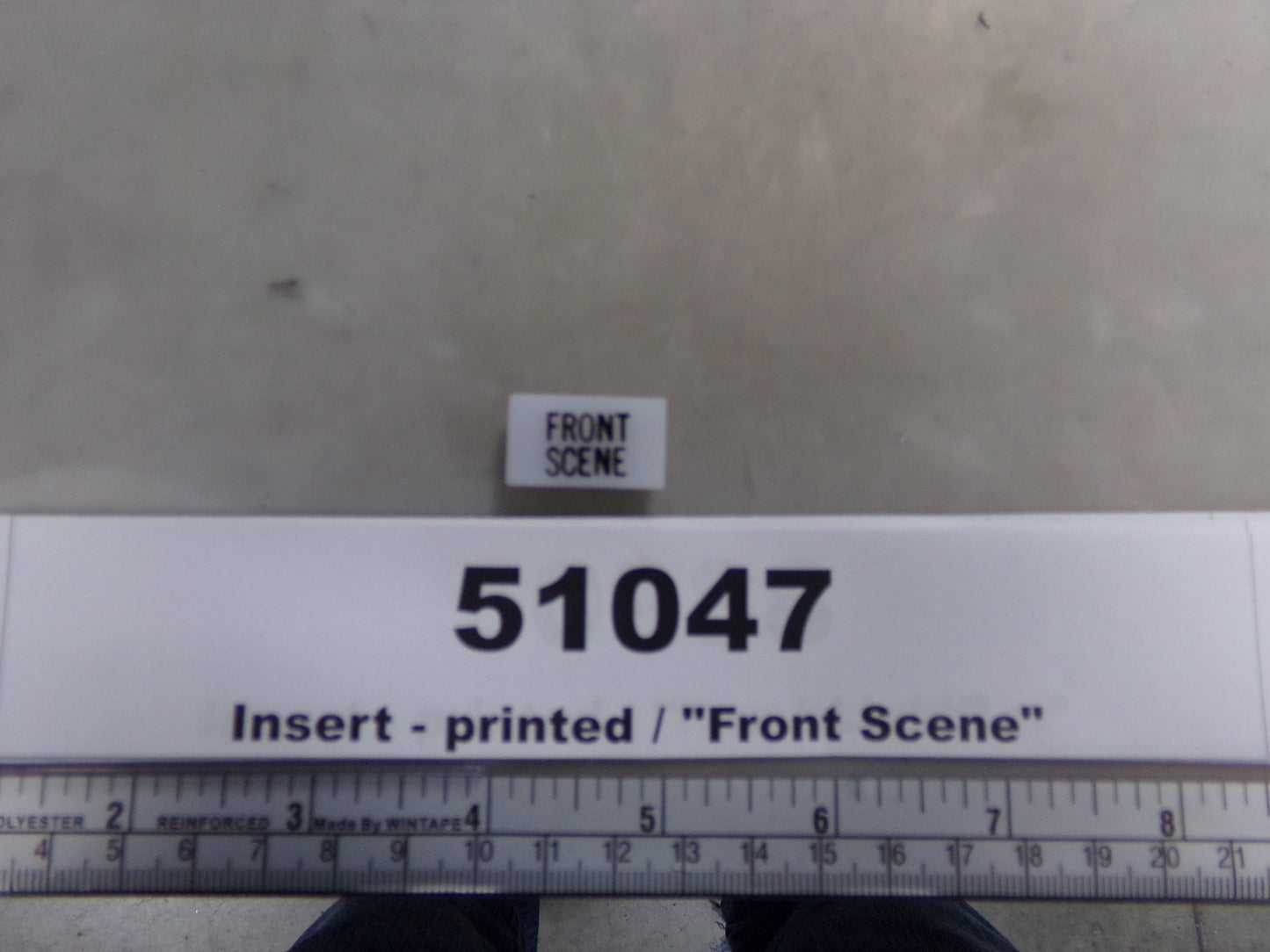 Insert, 'FRONT SCENE', White, Switch Label Window, Transportation Safety, S220-5500