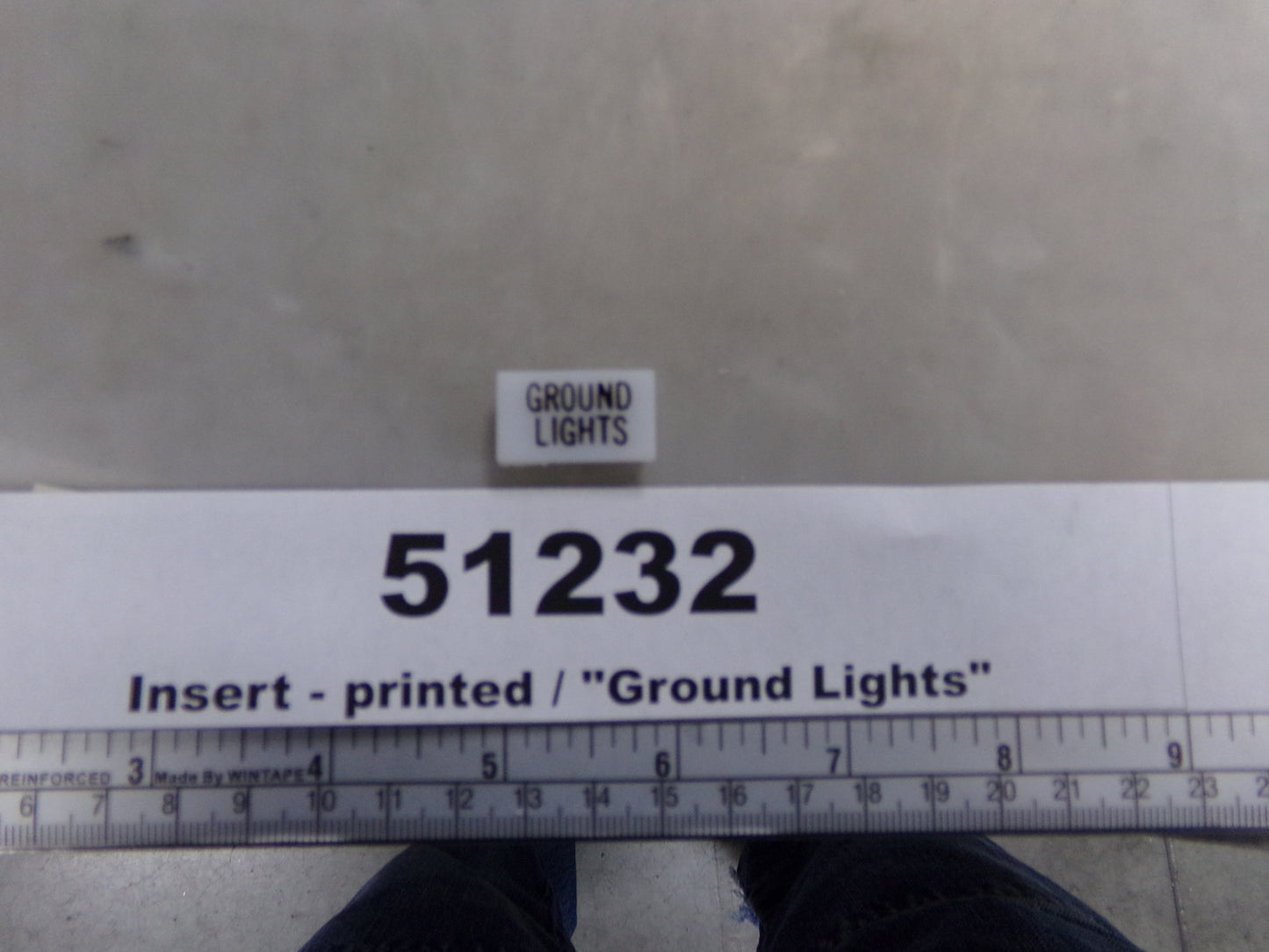 Insert, 'GROUND LIGHTS', White, Switch Label Window, Transportation Safety, S220-5501