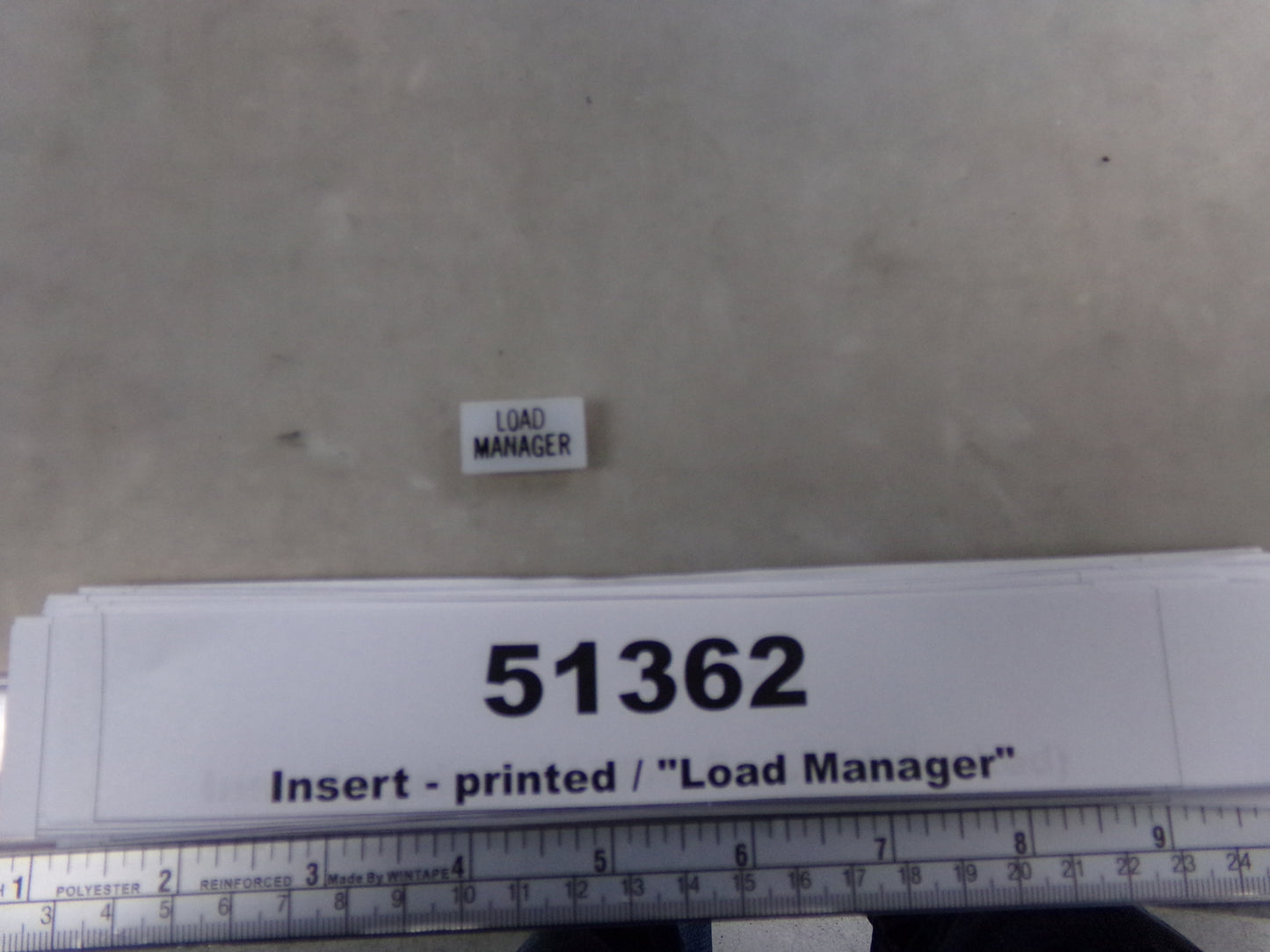 Insert, 'LOAD MANAGER', White, Switch Label Window, Transportation Safety