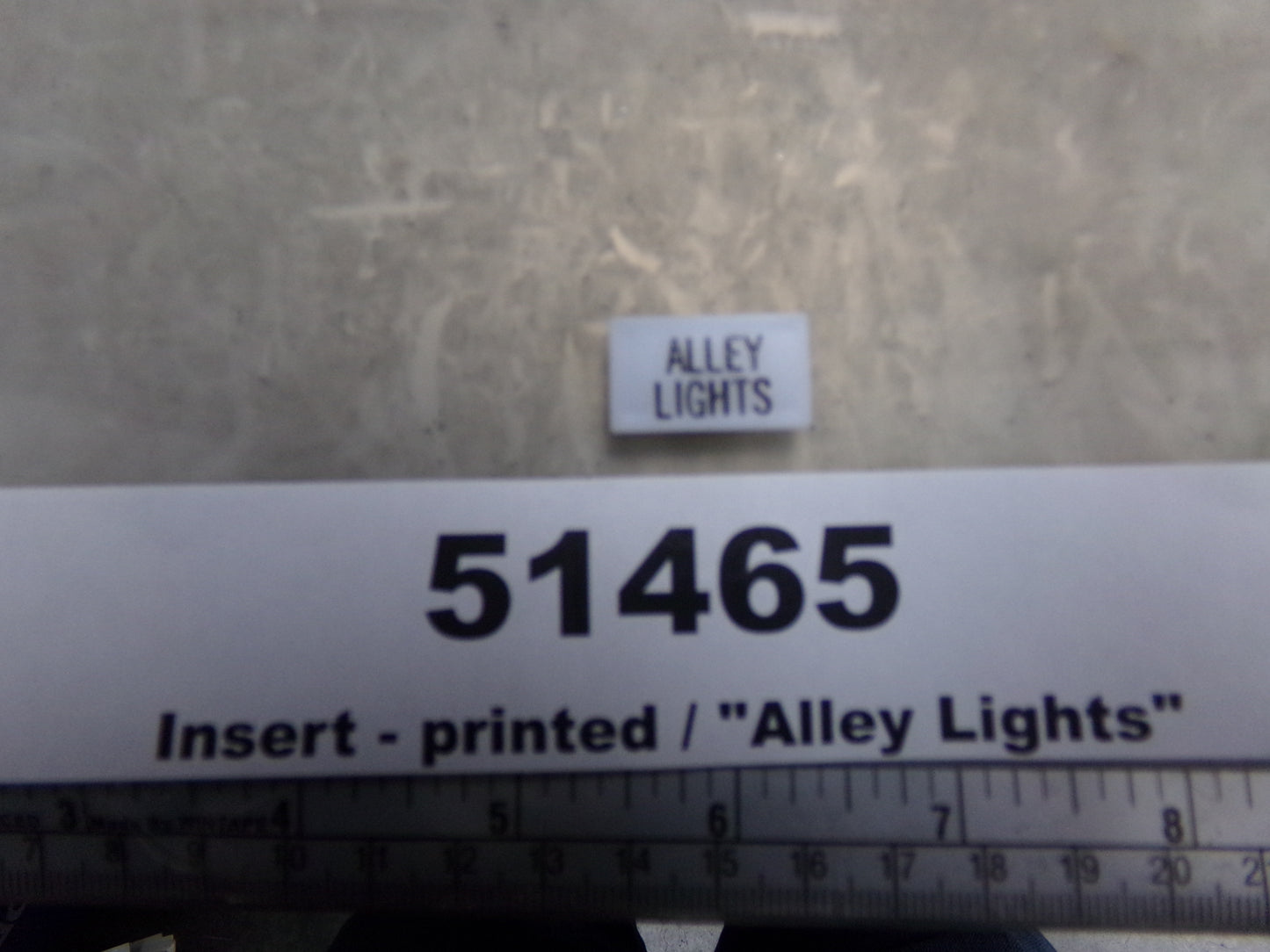Insert, 'ALLEY LIGHTS', White, Switch Label Window, Transportation Safety