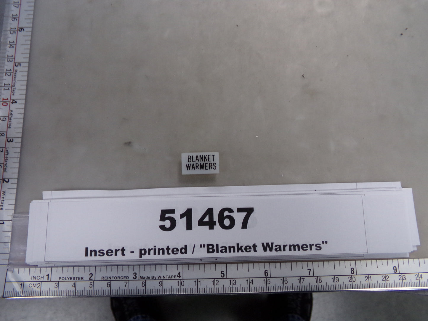 Insert, 'BLANKET WARMERS', White, Switch Label Window, Transportation Safety