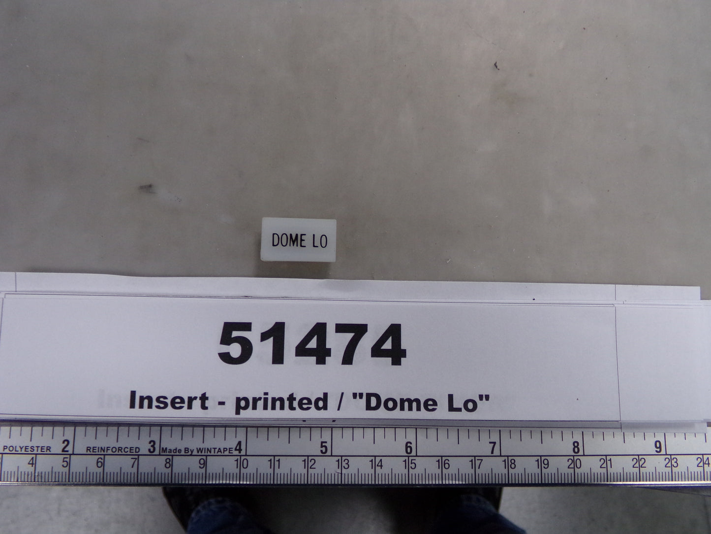 Insert, 'DOME LO', White, Switch Label Window, Transportation Safety