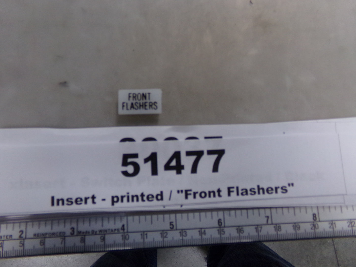 Insert, 'Front Flashers', White, Switch Label Window, Transportation Safety