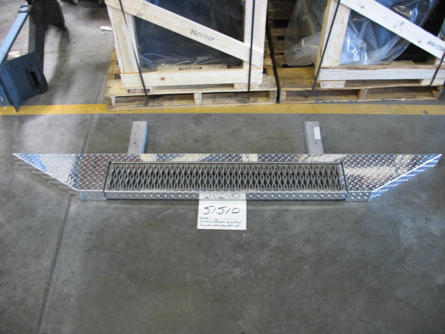 Bumper, Grip Strut Center, 10" Deep x 89-3/4"W, Aluminum Diamond Plate Trim, Rear, Fabricated