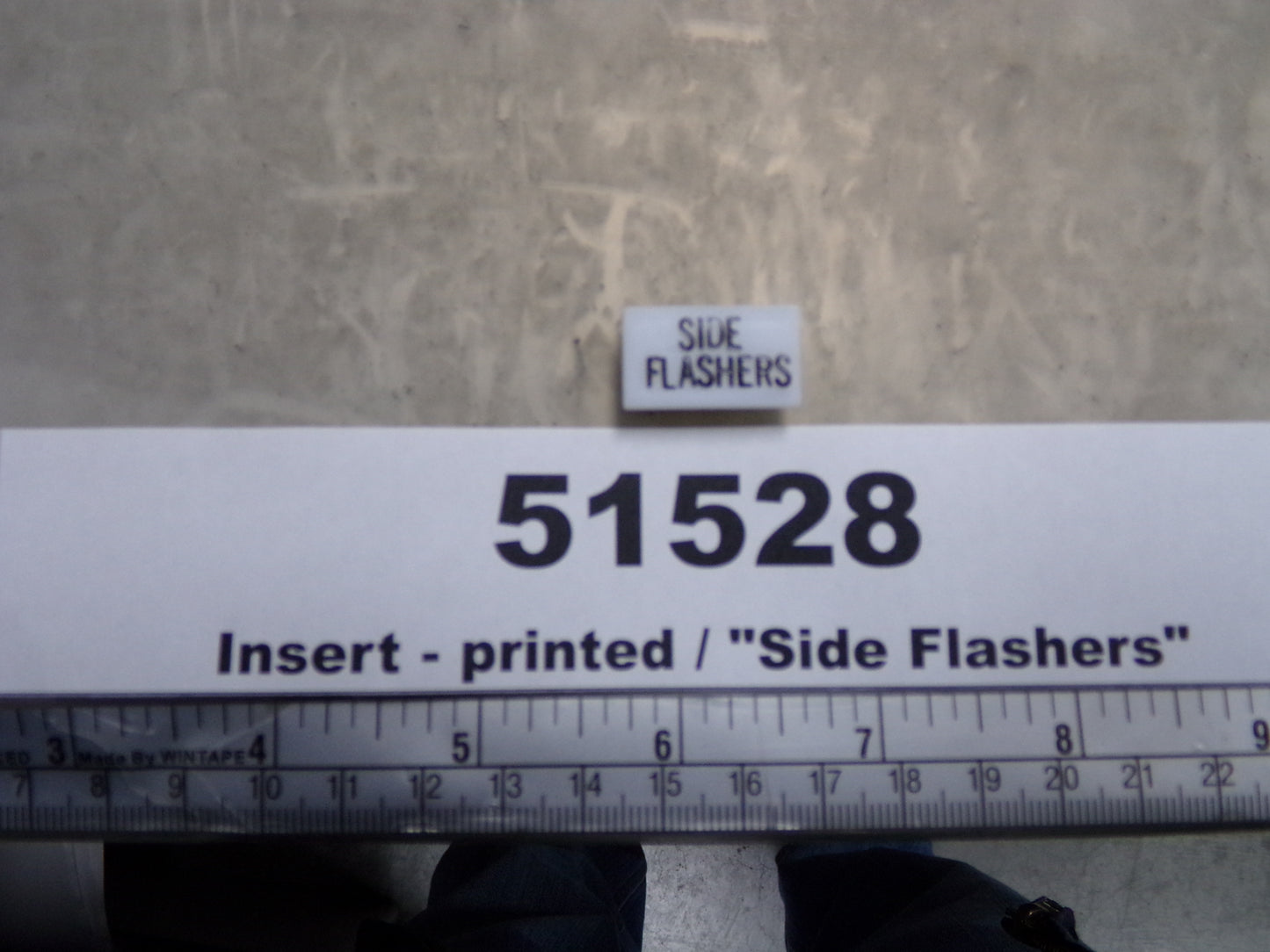 Insert, 'SIDE FLASHERS', White, Switch Label Window, Transportation Safety