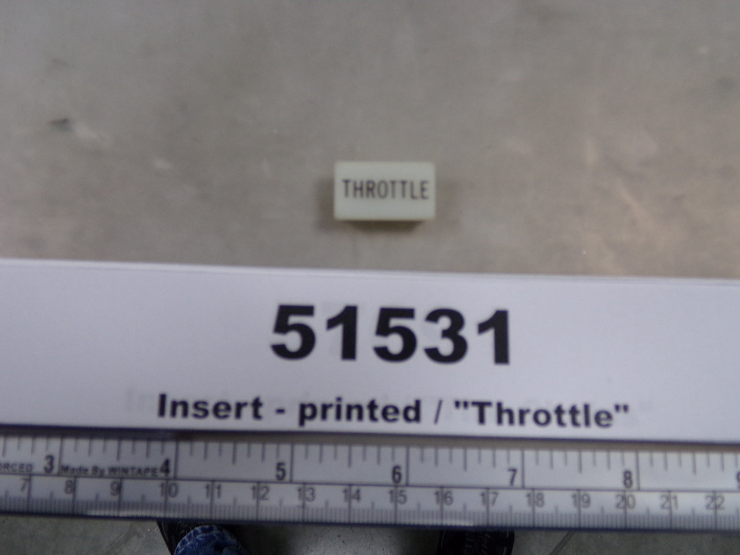 Insert, 'THROTTLE', White, Switch Label Window