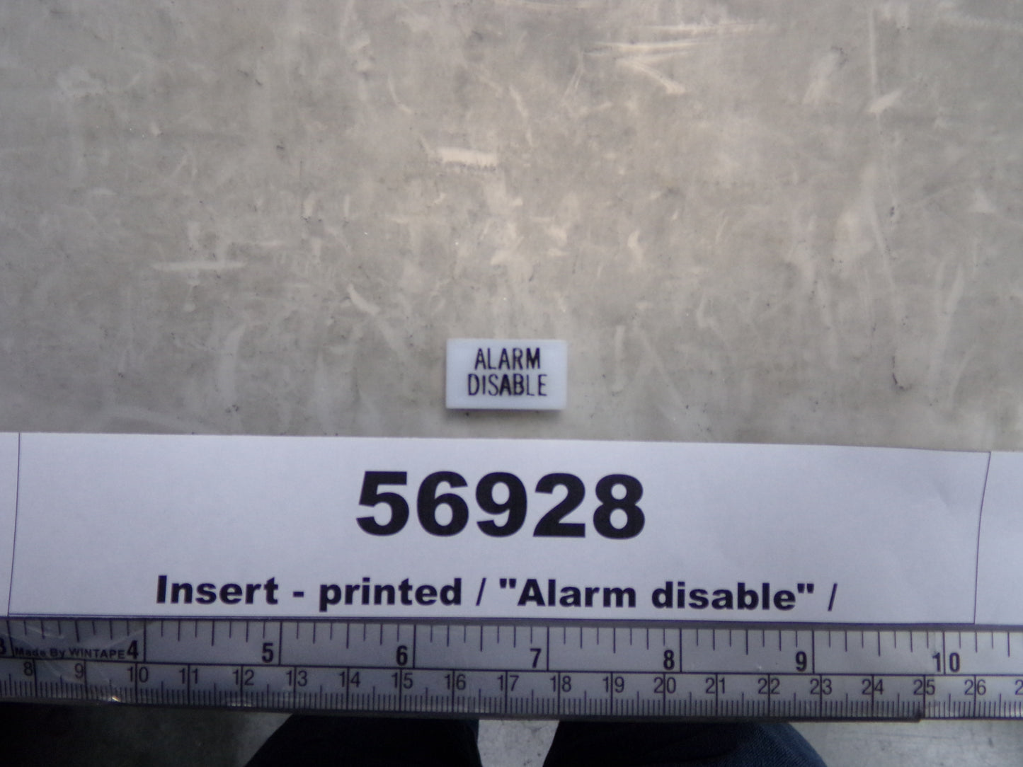 Insert, 'ALARM DISABLE', White, Switch Label Window, Transportation Safety