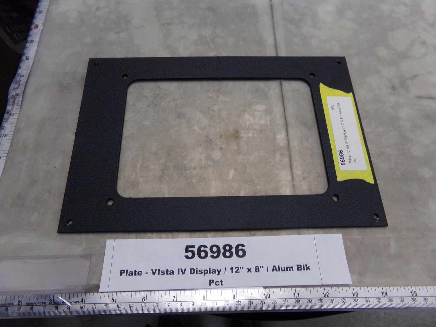 Plate, Vista IV Display, Aluminum, Black, Powdercoat