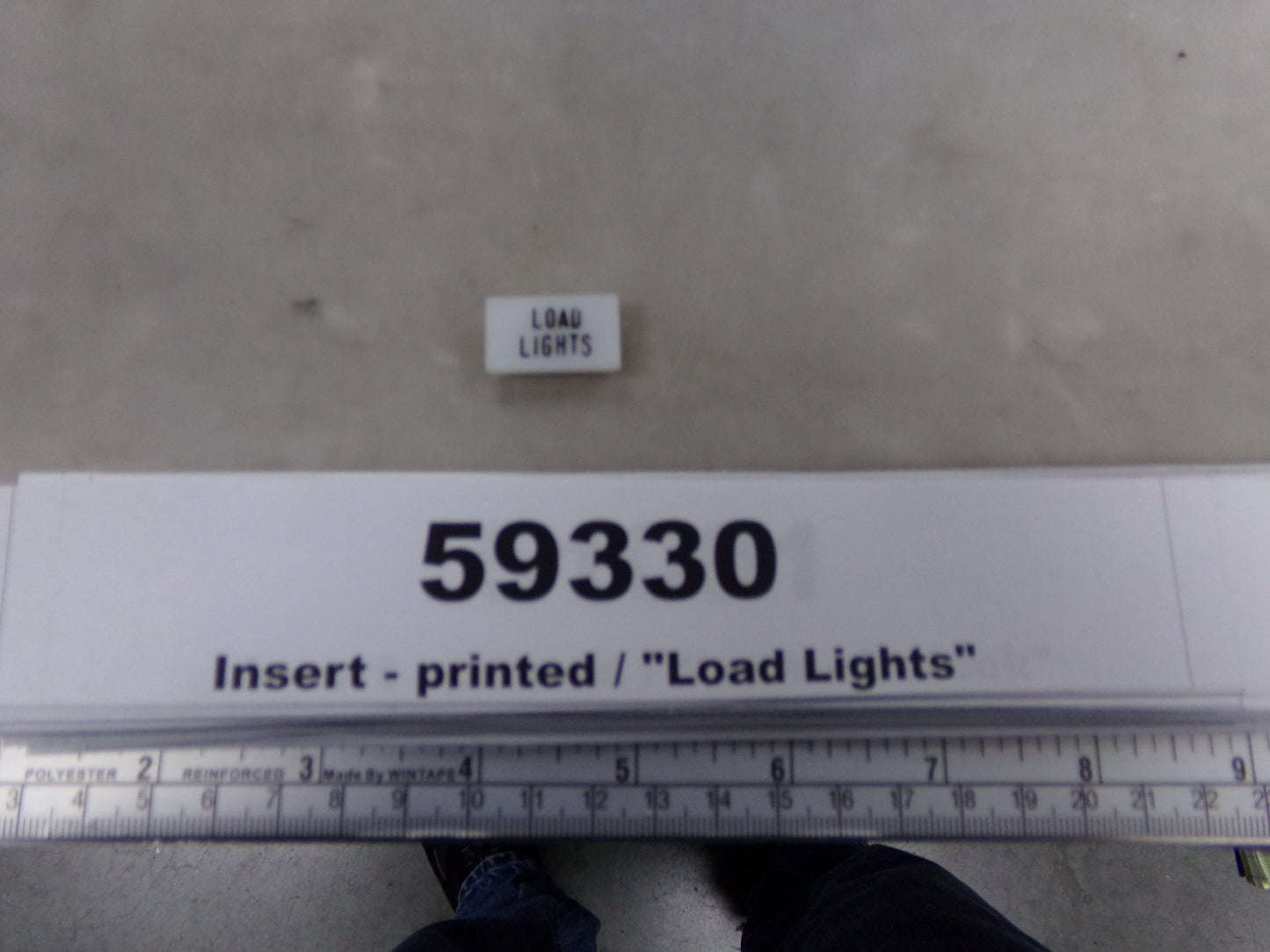Insert, 'LOAD LIGHTS', White, Switch Label Window, Transportation Safety, S220-5500