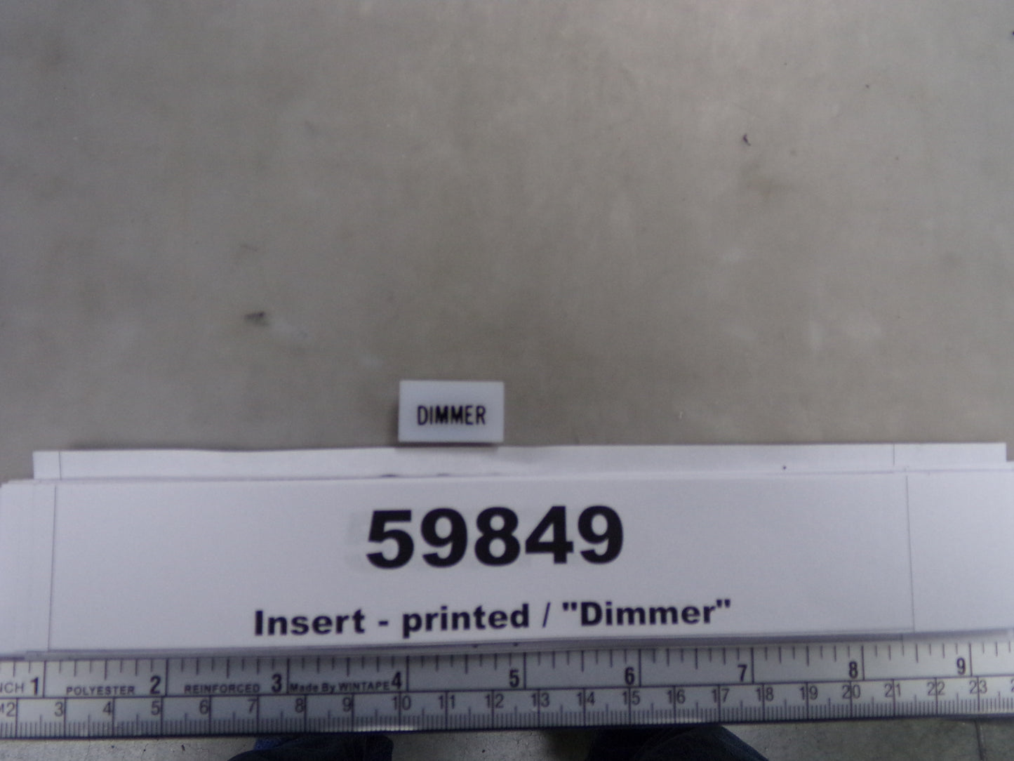 Insert, 'DIMMER', White, Switch Label Window, Transportation Safety