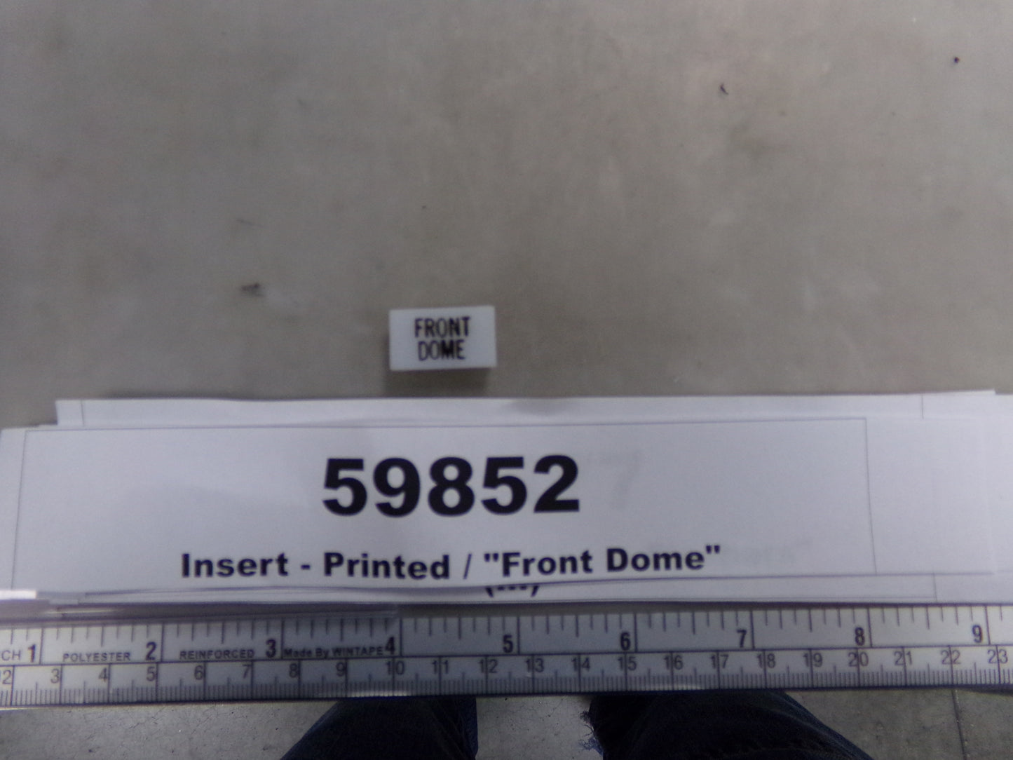 Insert, 'FRONT DOME', White, Switch Label Window, Transportation Safety