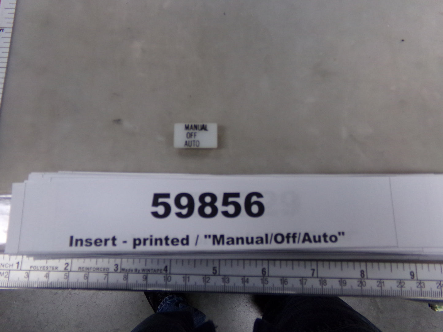 Insert, 'MANUAL/OFF/AUTO', White, Switch Label Window, Transportation Safety