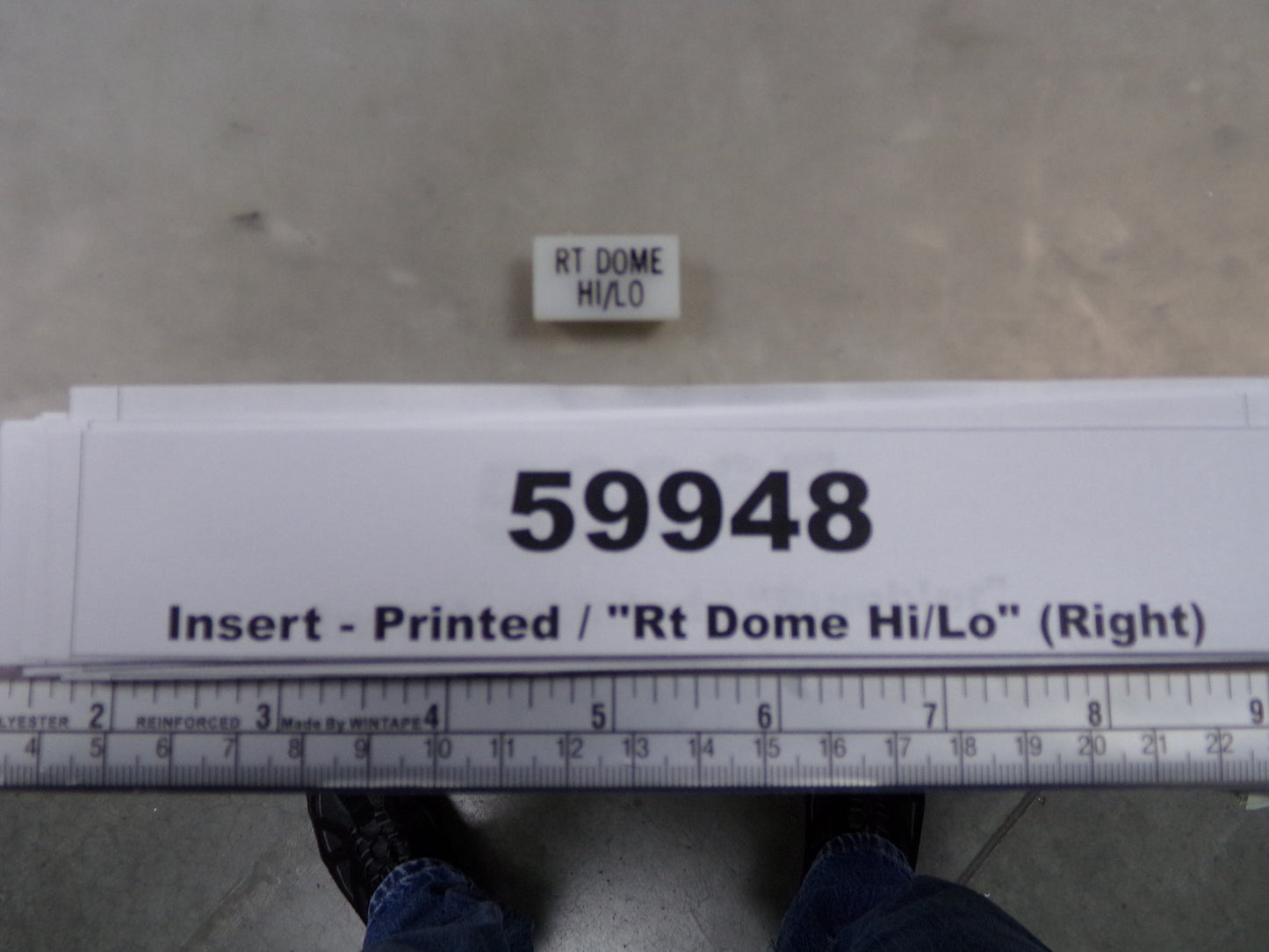Insert, 'RT DOME HI/LO', White, Switch Label Window