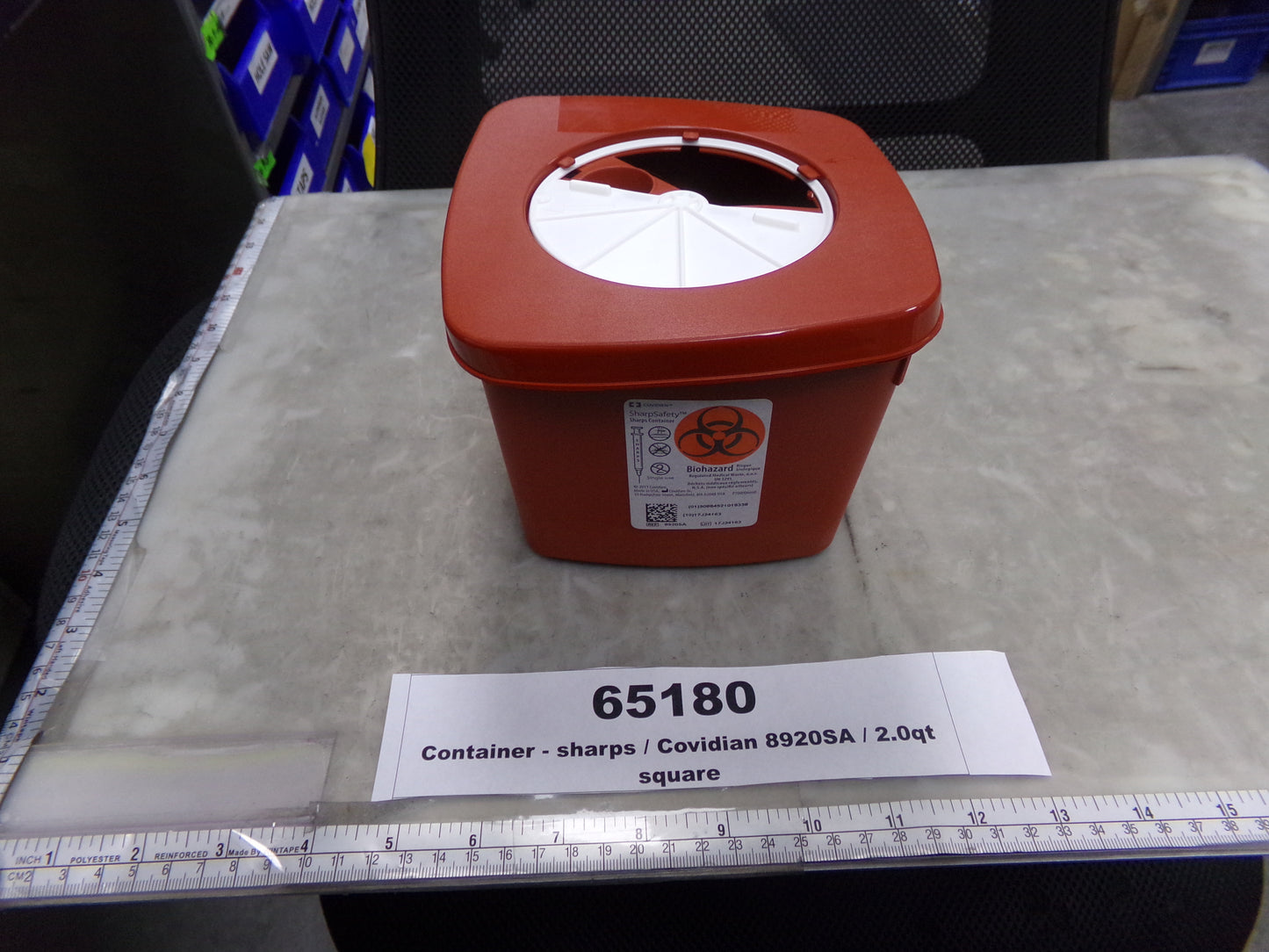 Container, Sharps, Red, Plastic, 2.0QT, State Surgical Supply, 8920SA