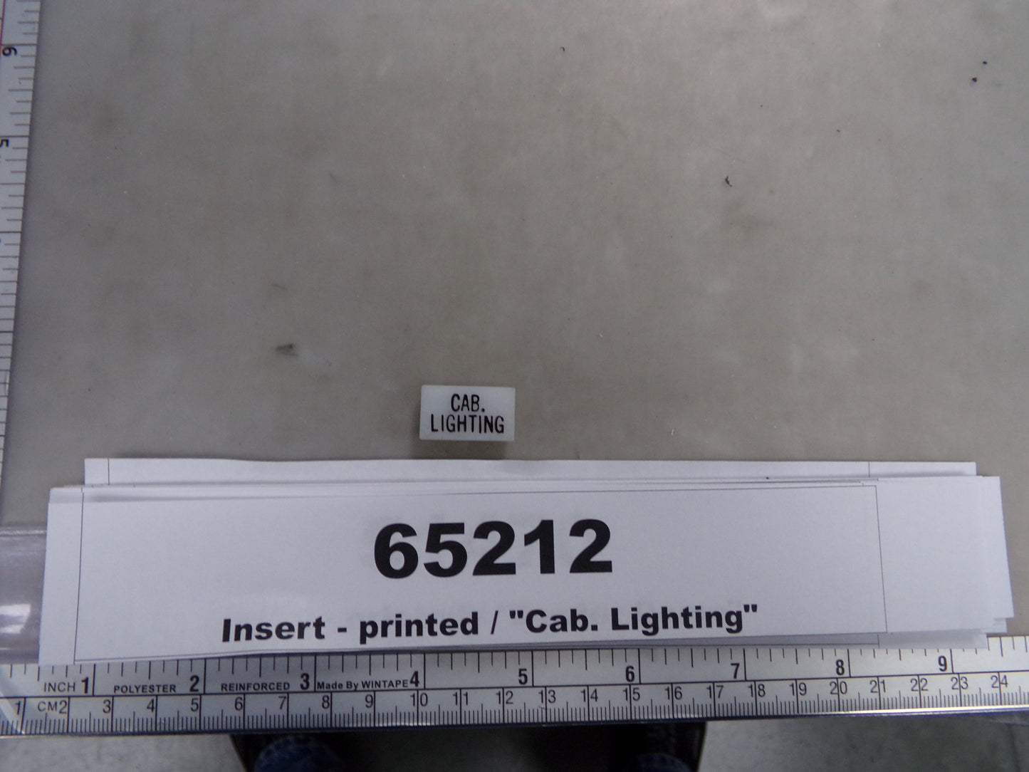Insert, 'CAB. LIGHTING', White, Switch Label Window, Transportation Safety