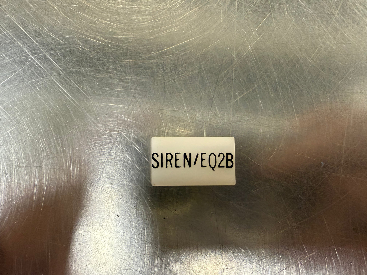 Insert, 'SIREN/EQ2B', White, Switch Label Window, Transportation Safety, S220-5500