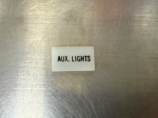 Insert, 'AUX. LIGHTS', White, Switch Label Window, Transportation Safety, S220-5500
