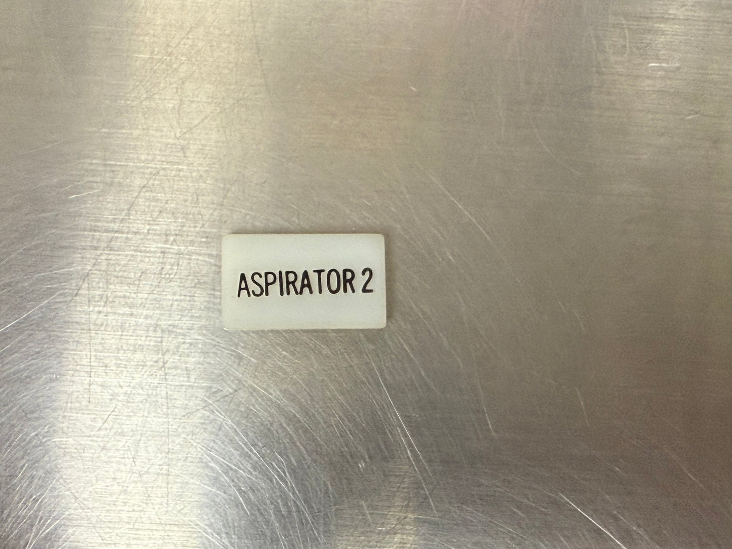 Insert, 'ASPIRATOR #2', White, Switch Label Window, Transportation Safety