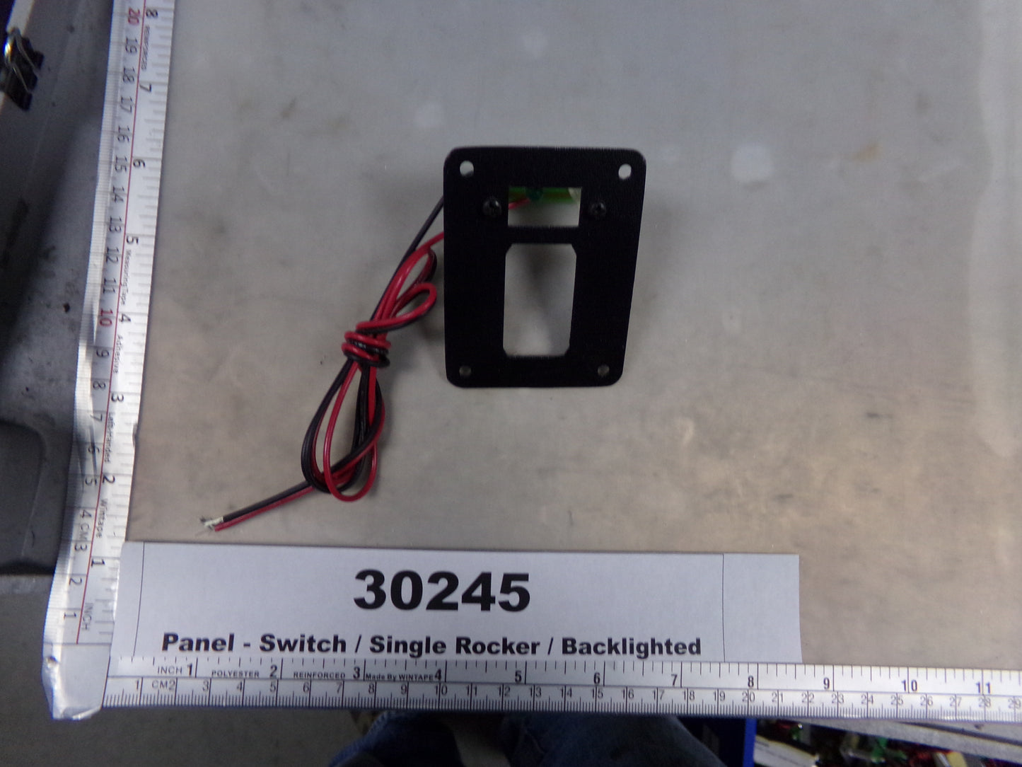 Switch, Panel, Single Rocker, Black, Backlighted, Riverside Manufacturing, 940-0996