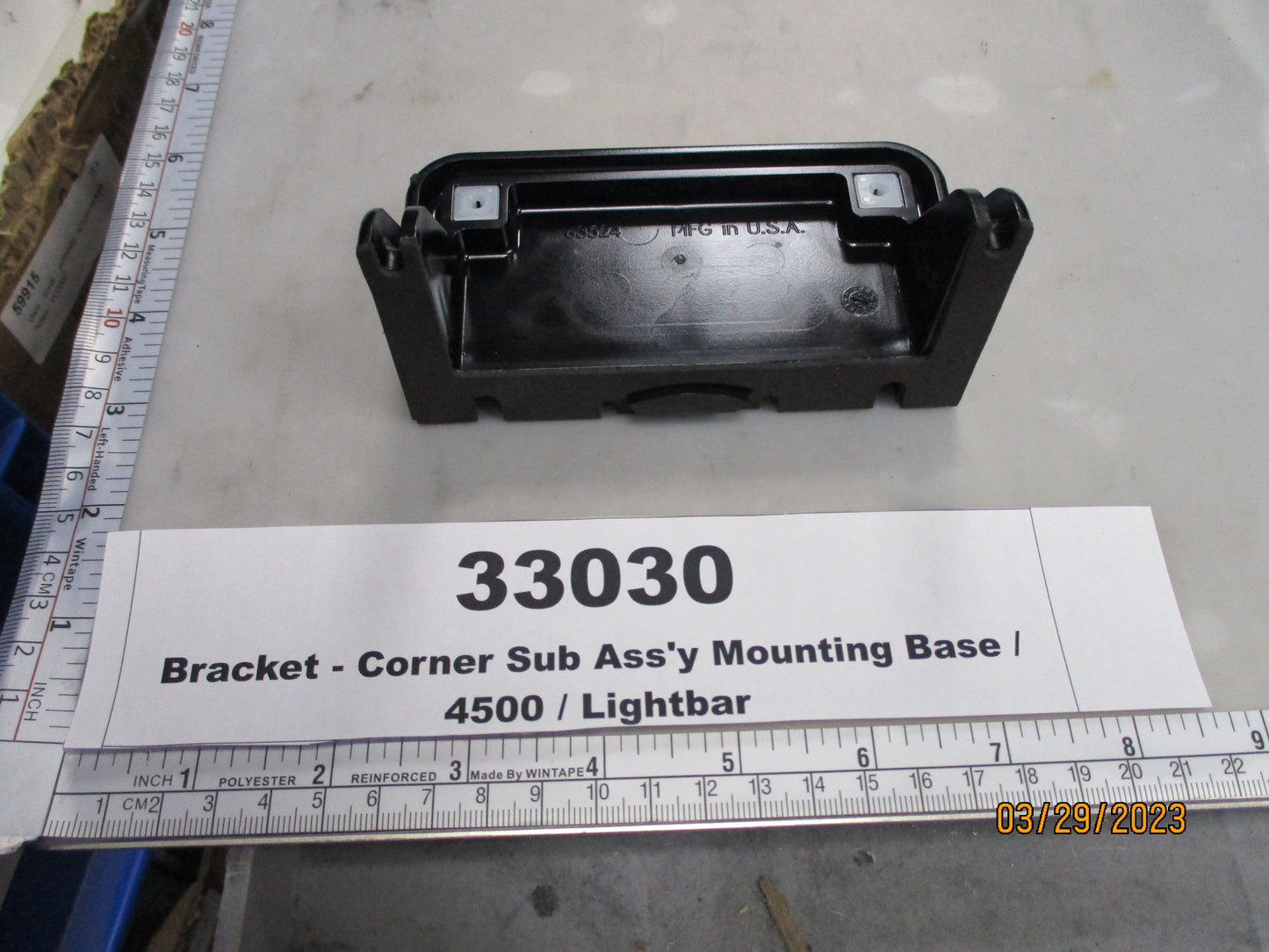 Base, Mounting, Sub Assembly, 4500 Series Lightbar, Whelen, 02-0342932-000
