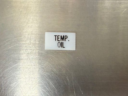 Insert, 'TEMPERATURE/OIL', White, Switch Label Window, Transportation Safety