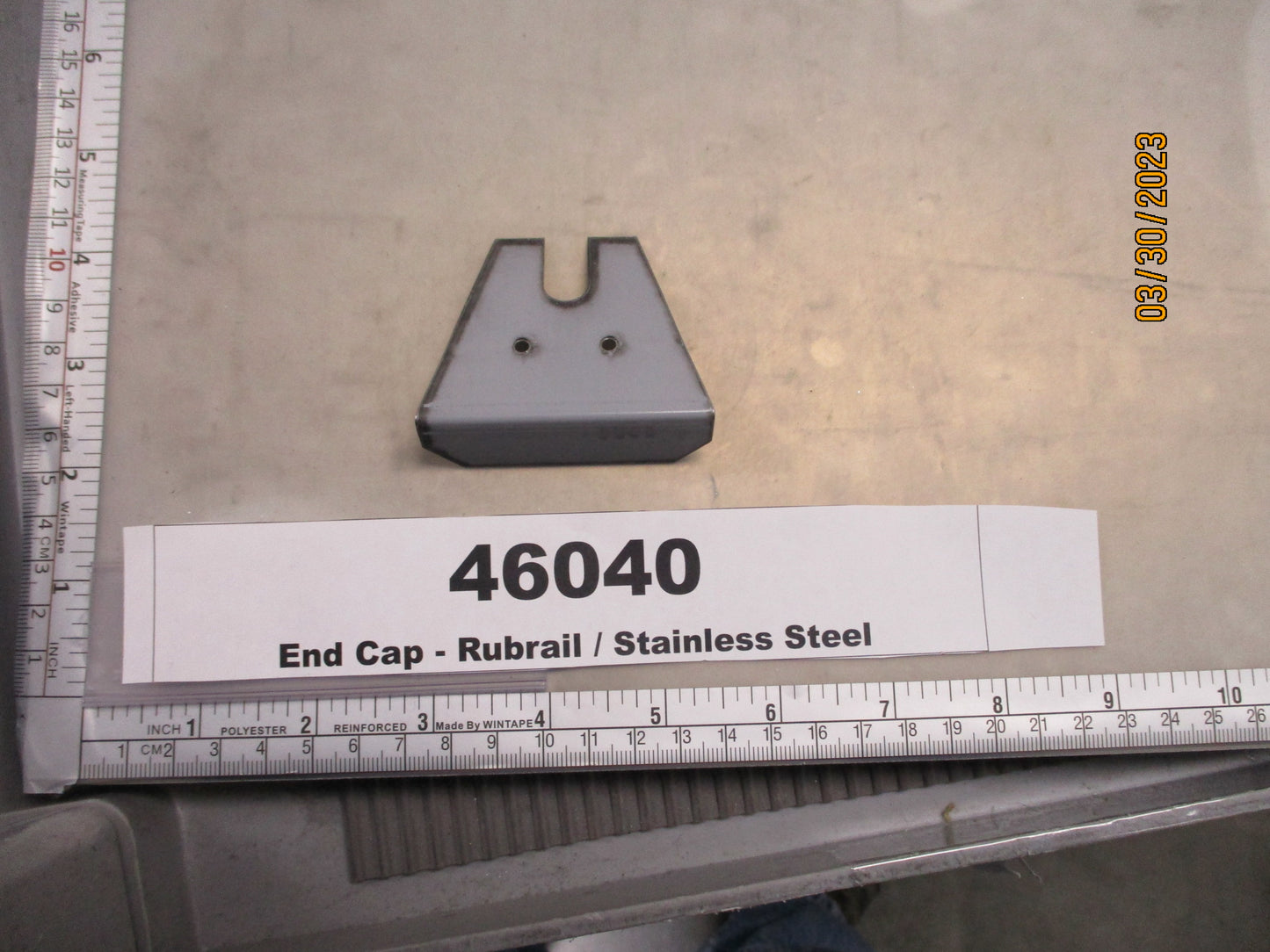 Cap, End, Rub Rail, Stainless Steel, Custom Extrusion