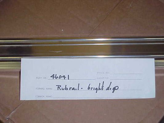 Rub Rail, Custom Extrusion, Bright Dip, Anodized Aluminum, 8.75' Long