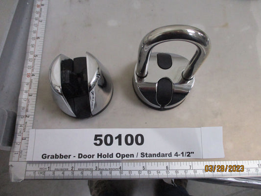 Grabber, Door Hold Open, Standard 4.5", Chrome Plated, Austin Hardware, DH-GRB-02-450