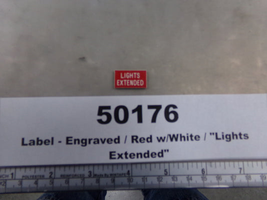 Label, Laminated, 'LIGHTS EXTENDED', Red and White, Awards West