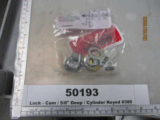 Lock, Cam, 5/8" Deep, Cylinder Keyed #380, K D L Hardware Supply, UC23058-KA380