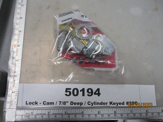 Lock, Cam, 7/8" Deep, Cylinder Keyed #380, K D L Hardware, UC-23078-KA-380