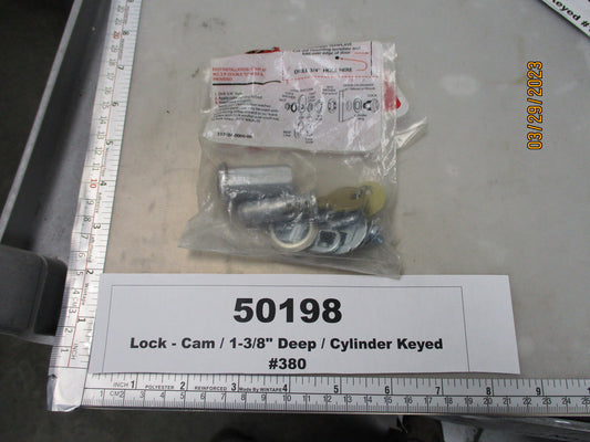 Lock, Cam, 1-3/8" Deep, Cylinder Keyed #380, K D L Hardware, UC-23138
