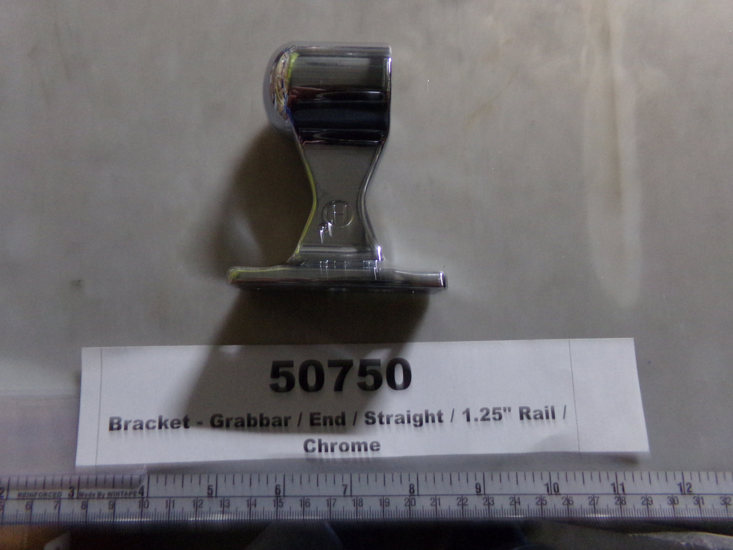 Bracket, Grabbar, End, Straight, 1.25" Rail, Chrome, Austin Hardware, STT-21-116-HI