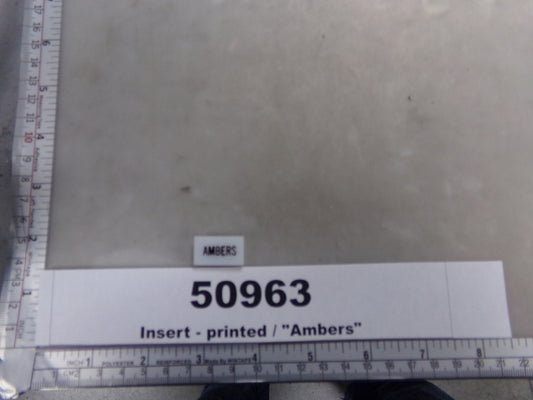 Insert, 'AMBERS', White, Switch Label Window, Transportation Safety, S220-5500